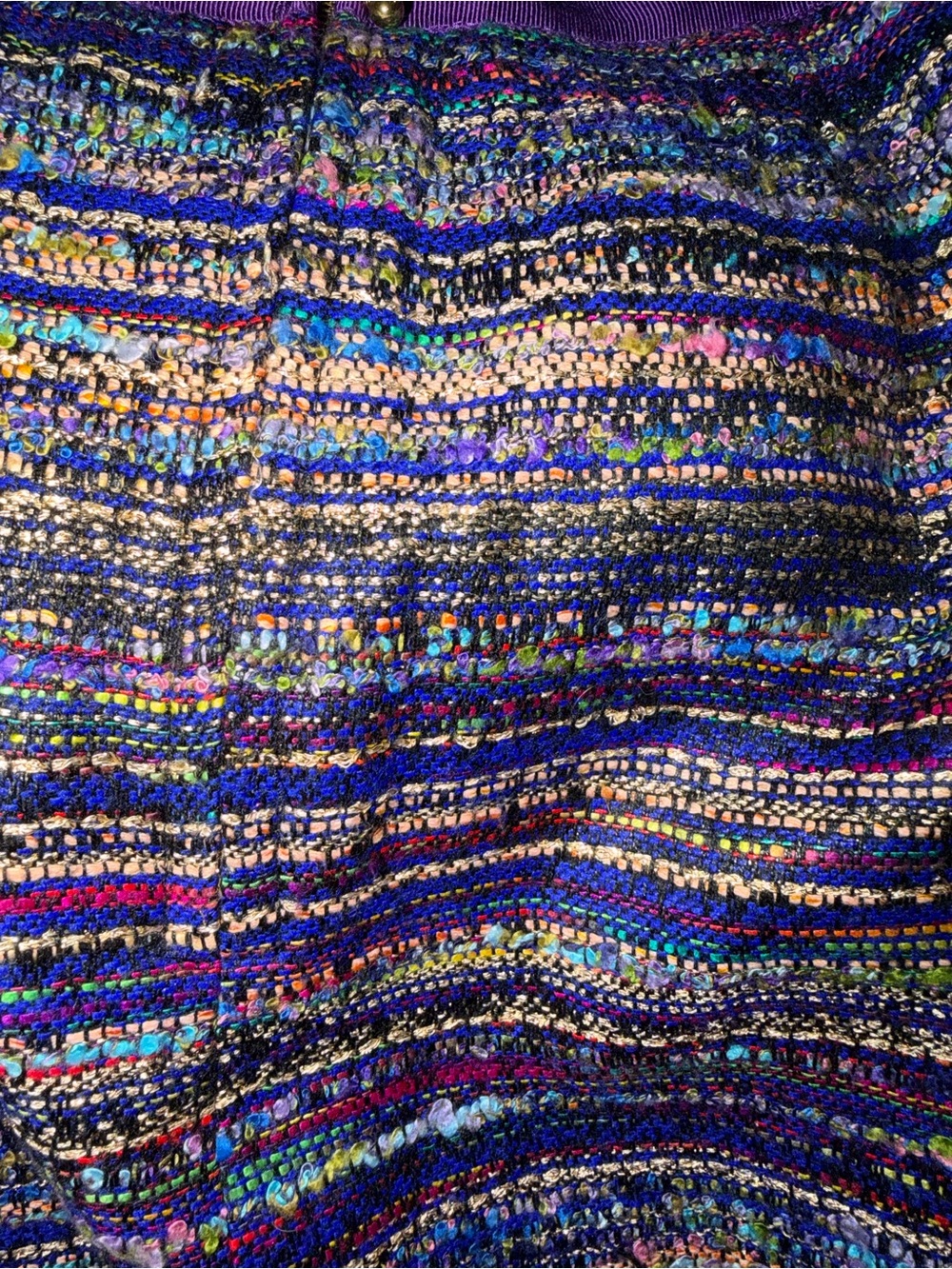 Multicolor Bouclé Woven skirt— Vibrant Blue /purple Focus